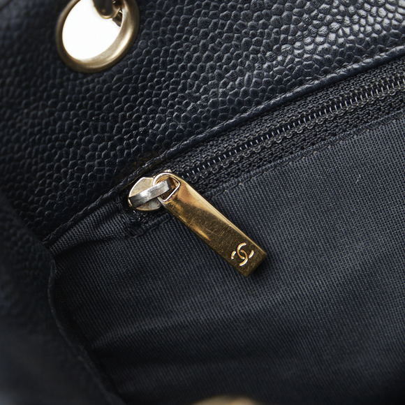 Chanel Coco Mark Chain Handbag Shoulder Bag Black Gold - Picture 6 of 8